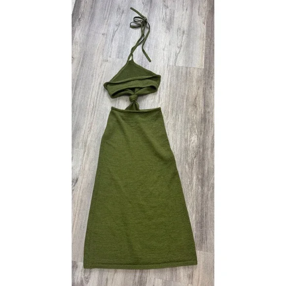 cult gaia olive green dress FLOREANA KNIT DRESS main image 1